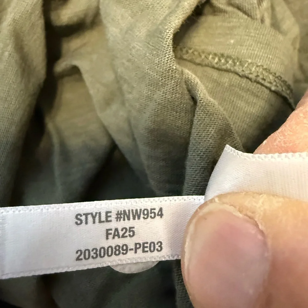 Madewell Women’s Side Ruched Tee Shirt in Slub Pima Cotton NWT S Green